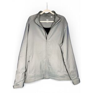 Cutter & Buck Men's Grey Windbreaker WeatherTec Jacket XXL Breathable Full Zip